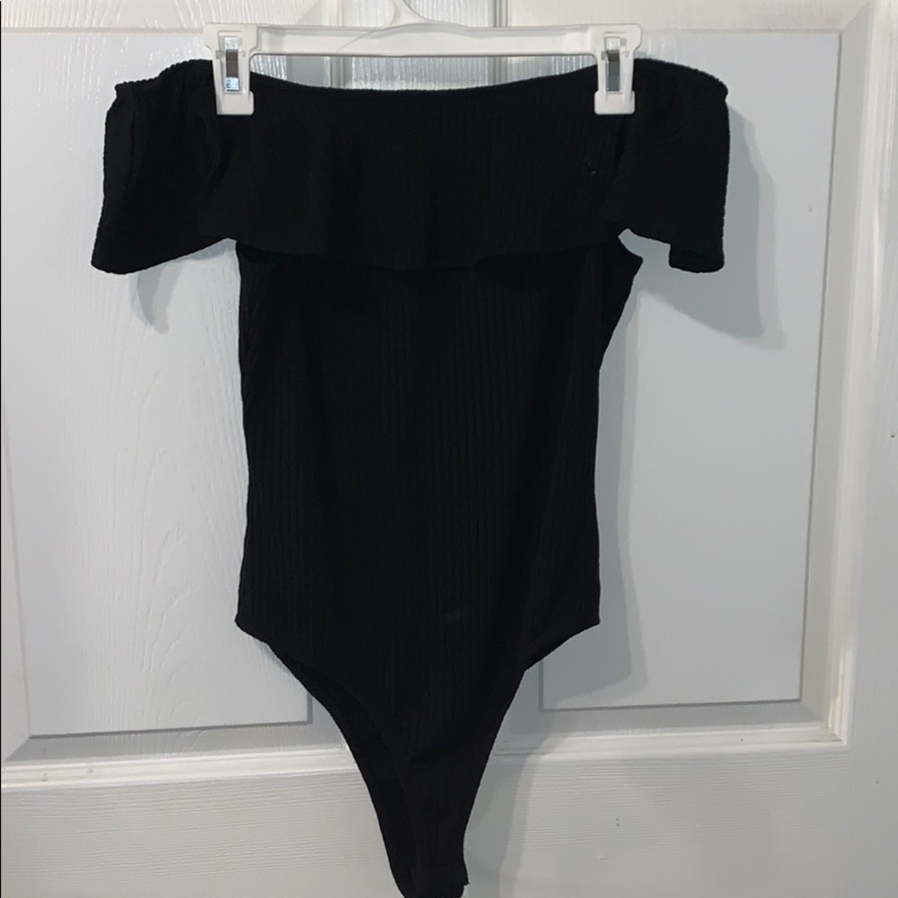 Kendall and Kylie black rubbed bodysuit